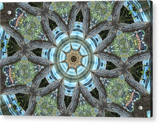 Wood Links Abstract art Kaleidoscope - Acrylic Print