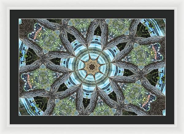 Wood Links Abstract art Kaleidoscope - Framed Print