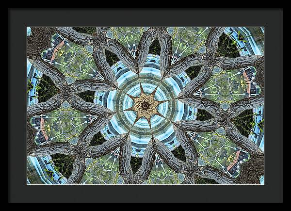 Wood Links Abstract art Kaleidoscope - Framed Print