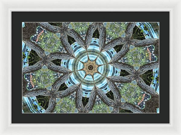 Wood Links Abstract art Kaleidoscope - Framed Print