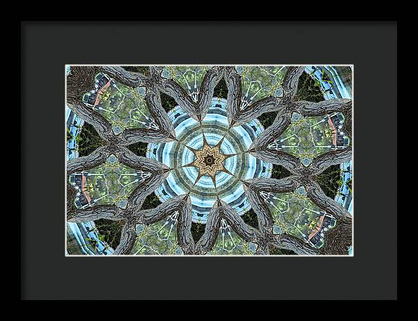 Wood Links Abstract art Kaleidoscope - Framed Print