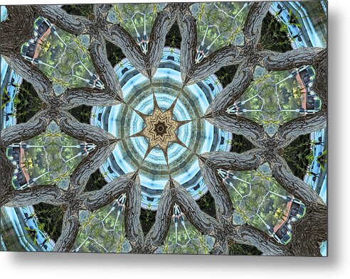 Wood Links Abstract art Kaleidoscope - Metal Print