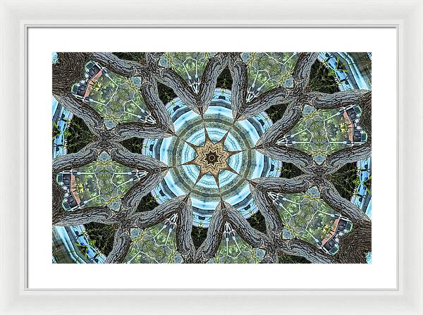 Wood Links Abstract art Kaleidoscope - Framed Print