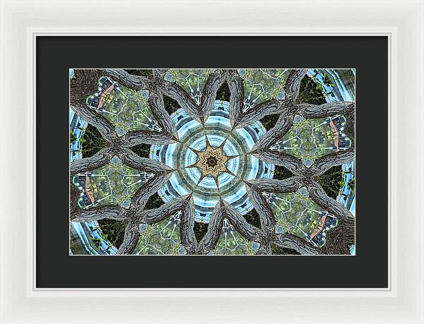 Wood Links Abstract art Kaleidoscope - Framed Print