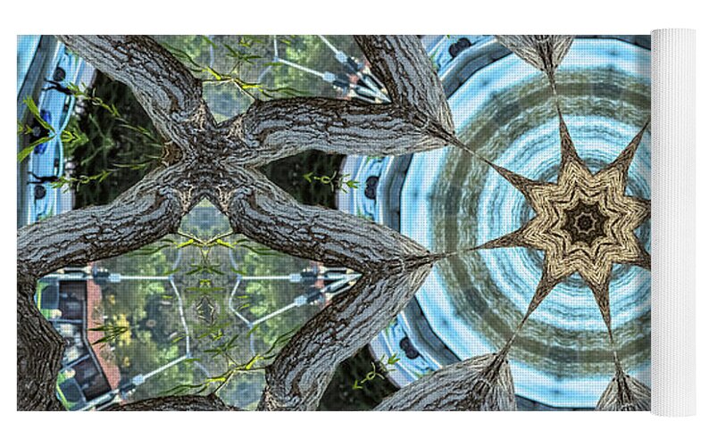 Wood Links Abstract art Kaleidoscope - Yoga Mat