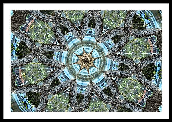 Wood Links Abstract art Kaleidoscope - Framed Print