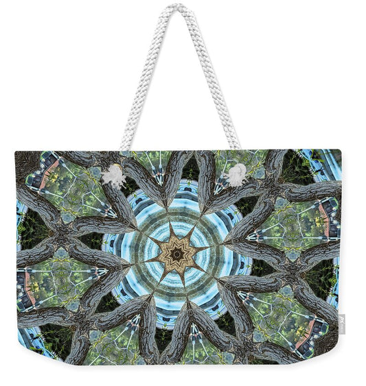 Wood Links Abstract art Kaleidoscope - Weekender Tote Bag
