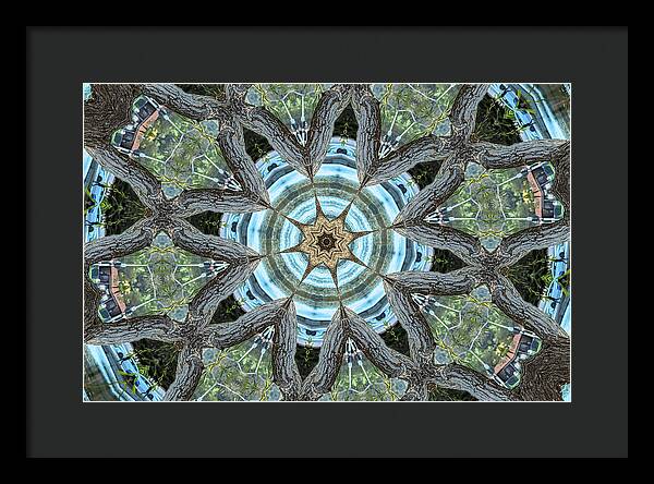 Wood Links Abstract art Kaleidoscope - Framed Print
