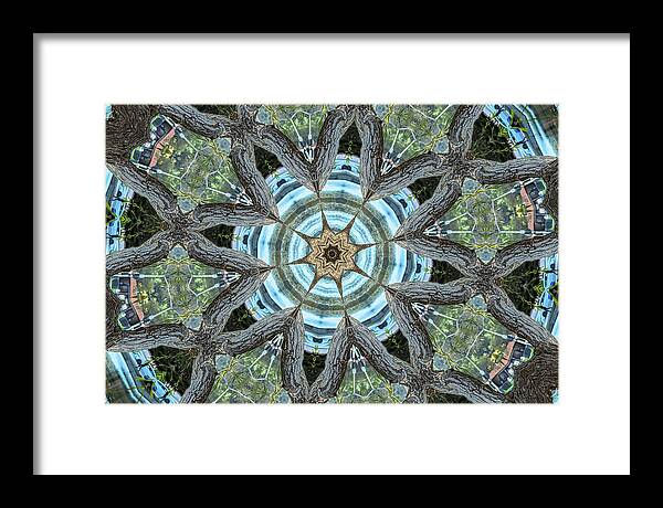 Wood Links Abstract art Kaleidoscope - Framed Print