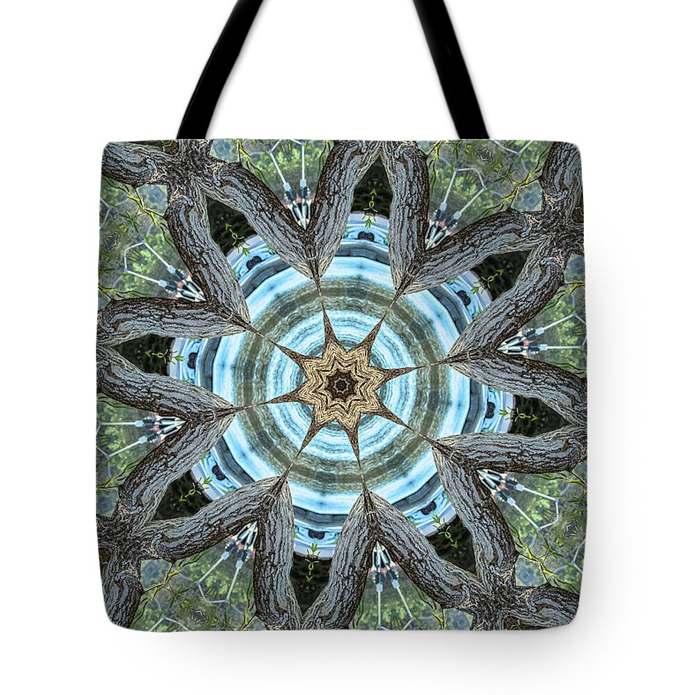 Wood Links Abstract art Kaleidoscope - Tote Bag