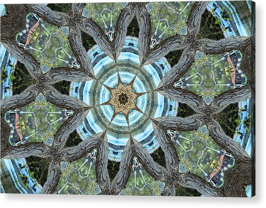 Wood Links Abstract art Kaleidoscope - Acrylic Print