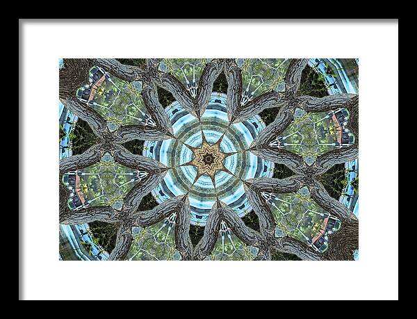 Wood Links Abstract art Kaleidoscope - Framed Print