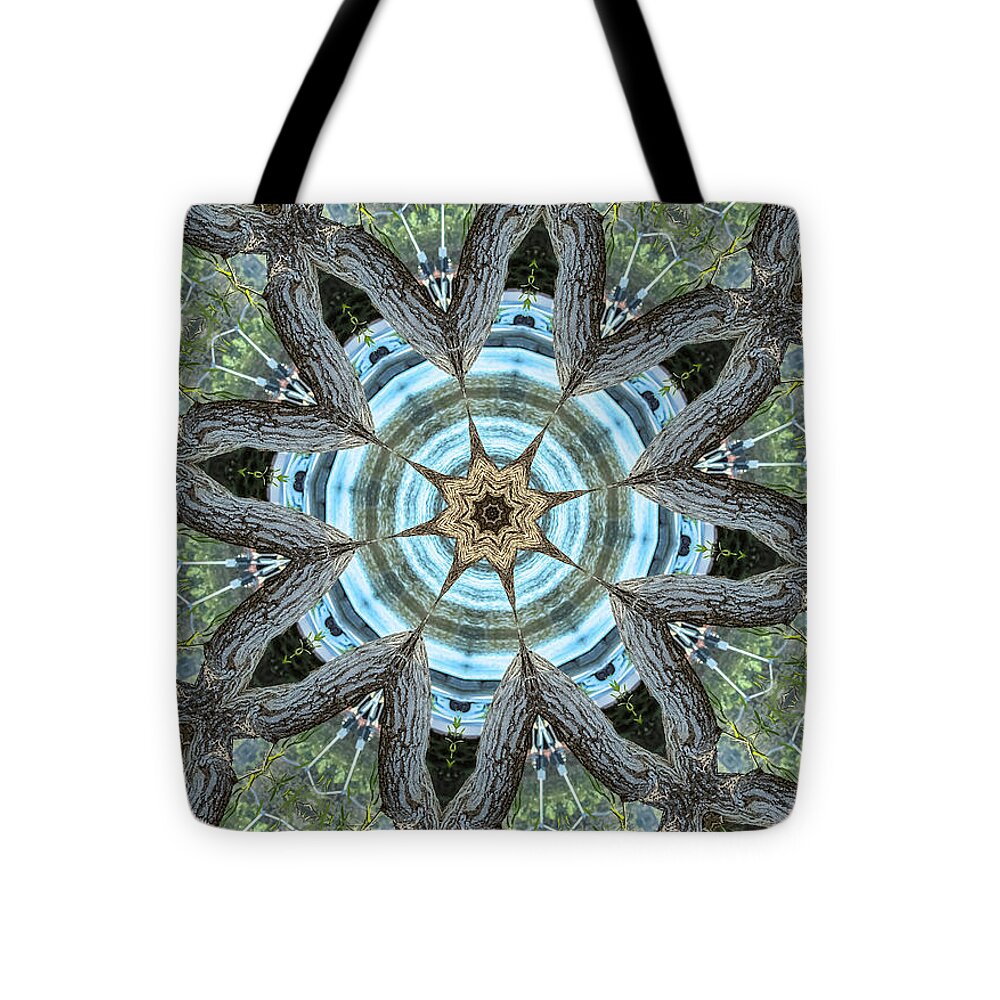 Wood Links Abstract art Kaleidoscope - Tote Bag