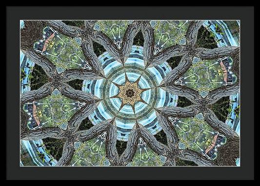 Wood Links Abstract art Kaleidoscope - Framed Print