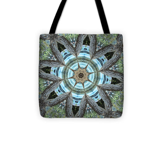 Wood Links Abstract art Kaleidoscope - Tote Bag