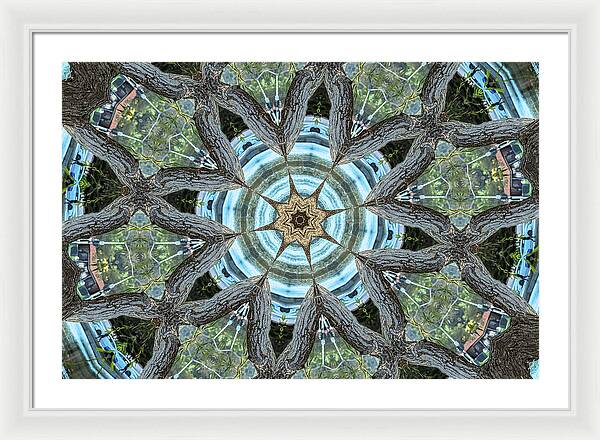 Wood Links Abstract art Kaleidoscope - Framed Print