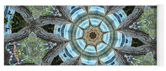 Wood Links Abstract art Kaleidoscope - Yoga Mat