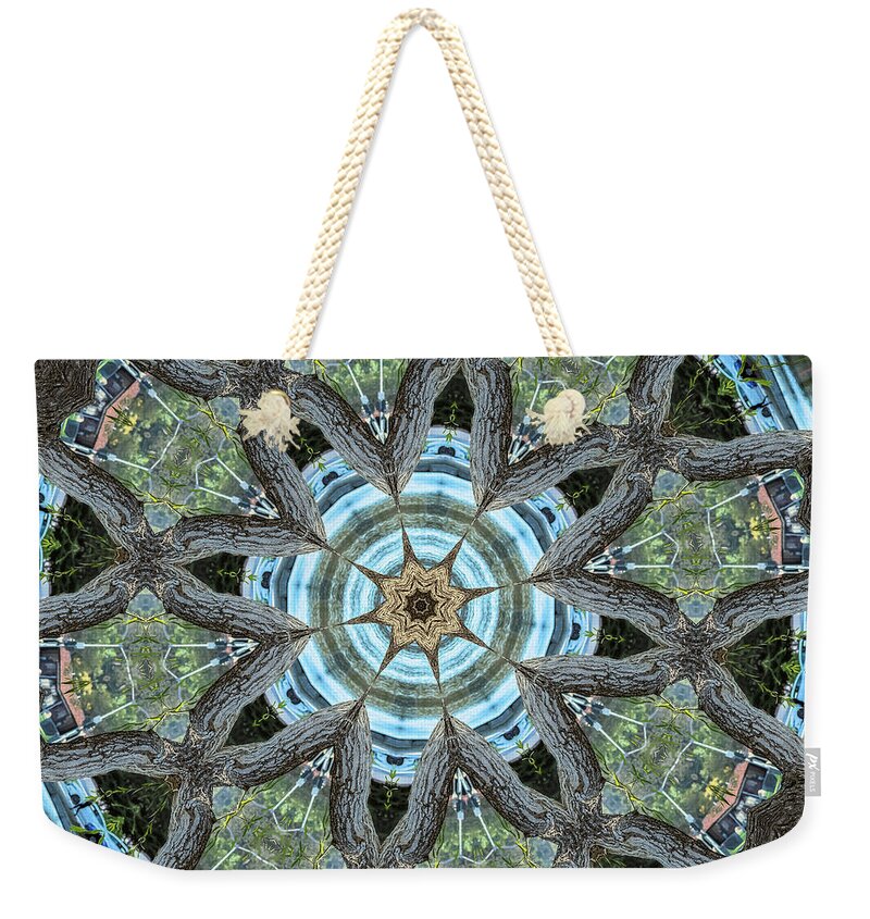 Wood Links Abstract art Kaleidoscope - Weekender Tote Bag