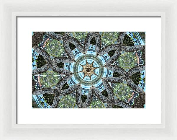 Wood Links Abstract art Kaleidoscope - Framed Print