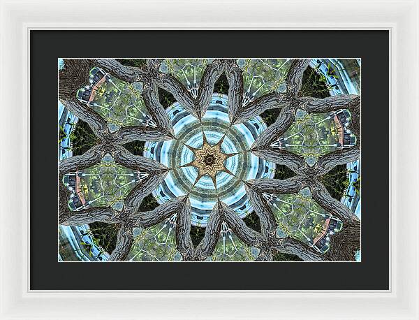 Wood Links Abstract art Kaleidoscope - Framed Print
