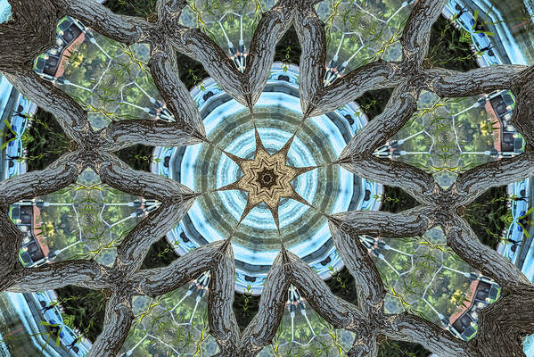 Wood Links Abstract art Kaleidoscope - Art Print