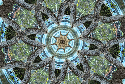Wood Links Abstract art Kaleidoscope - Art Print
