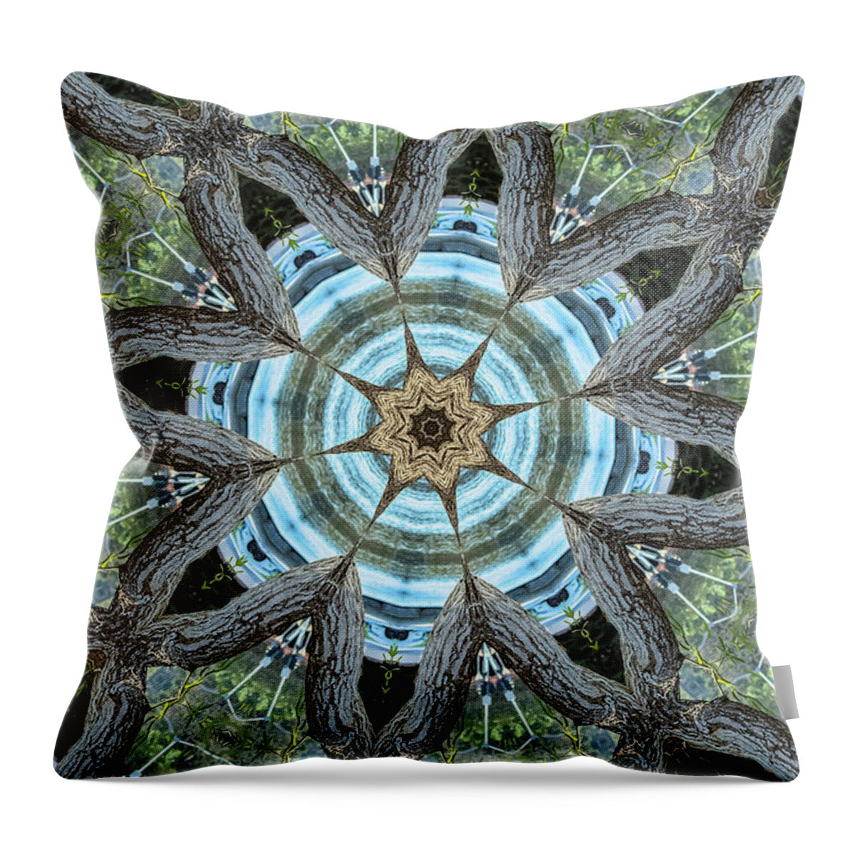 Wood Links Abstract art Kaleidoscope - Throw Pillow