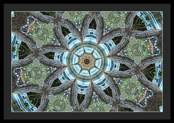 Wood Links Abstract art Kaleidoscope - Framed Print