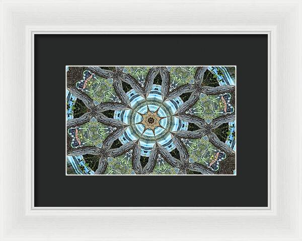 Wood Links Abstract art Kaleidoscope - Framed Print