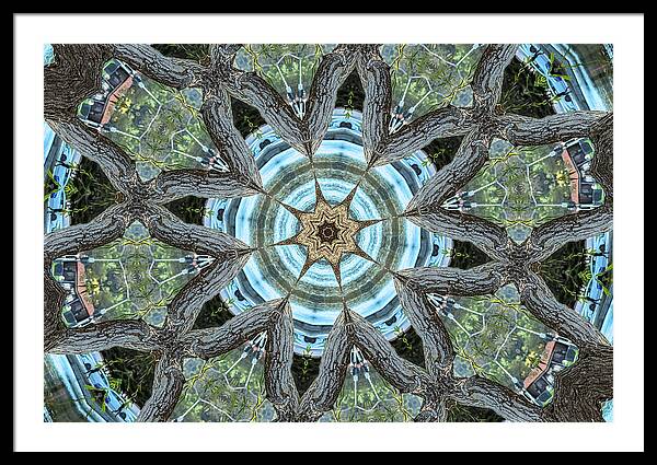 Wood Links Abstract art Kaleidoscope - Framed Print