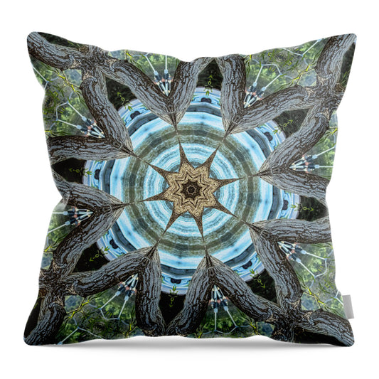 Wood Links Abstract art Kaleidoscope - Throw Pillow