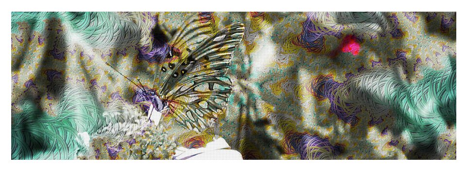 Yellow Butterfly and Teal Waves Overlay - Yoga Mat