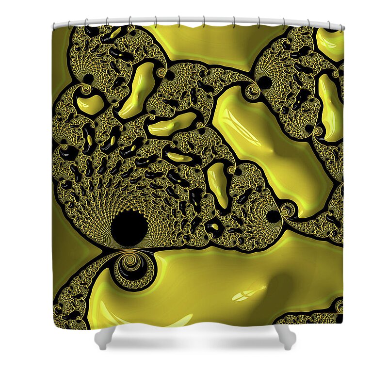 Yellow Mellow Fractals - Shower Curtain