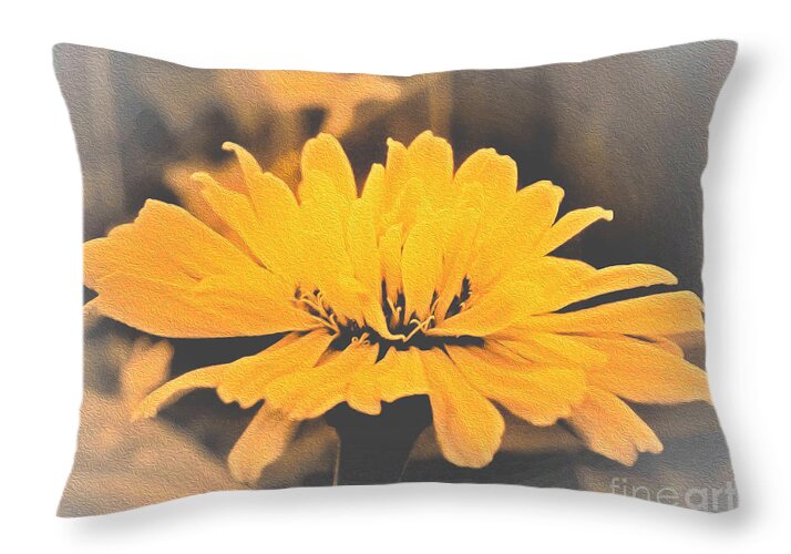 Yellow Soft colored Flower - Throw Pillow