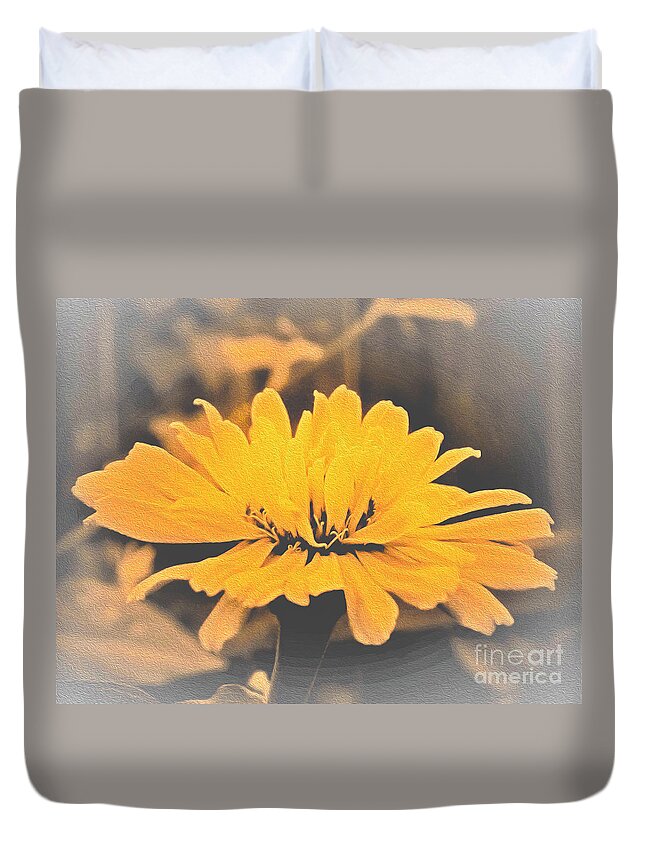 Yellow Soft colored Flower - Duvet Cover