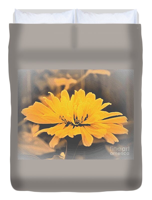 Yellow Soft colored Flower - Duvet Cover