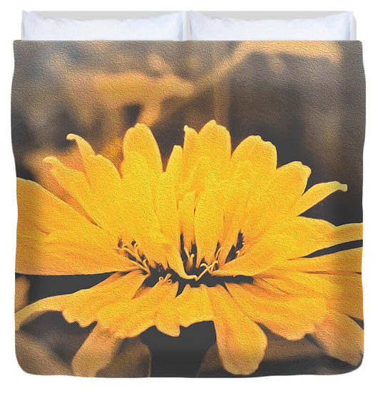 Yellow Soft colored Flower - Duvet Cover
